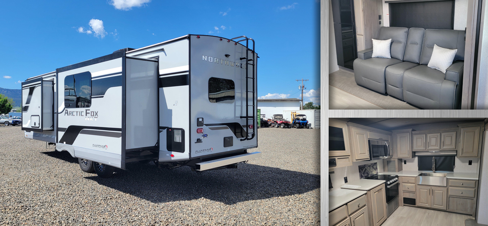 Northwood Arctic Fox NXT fifth wheel exterior, living area and kitchen available to custom order near Island City, Oregon